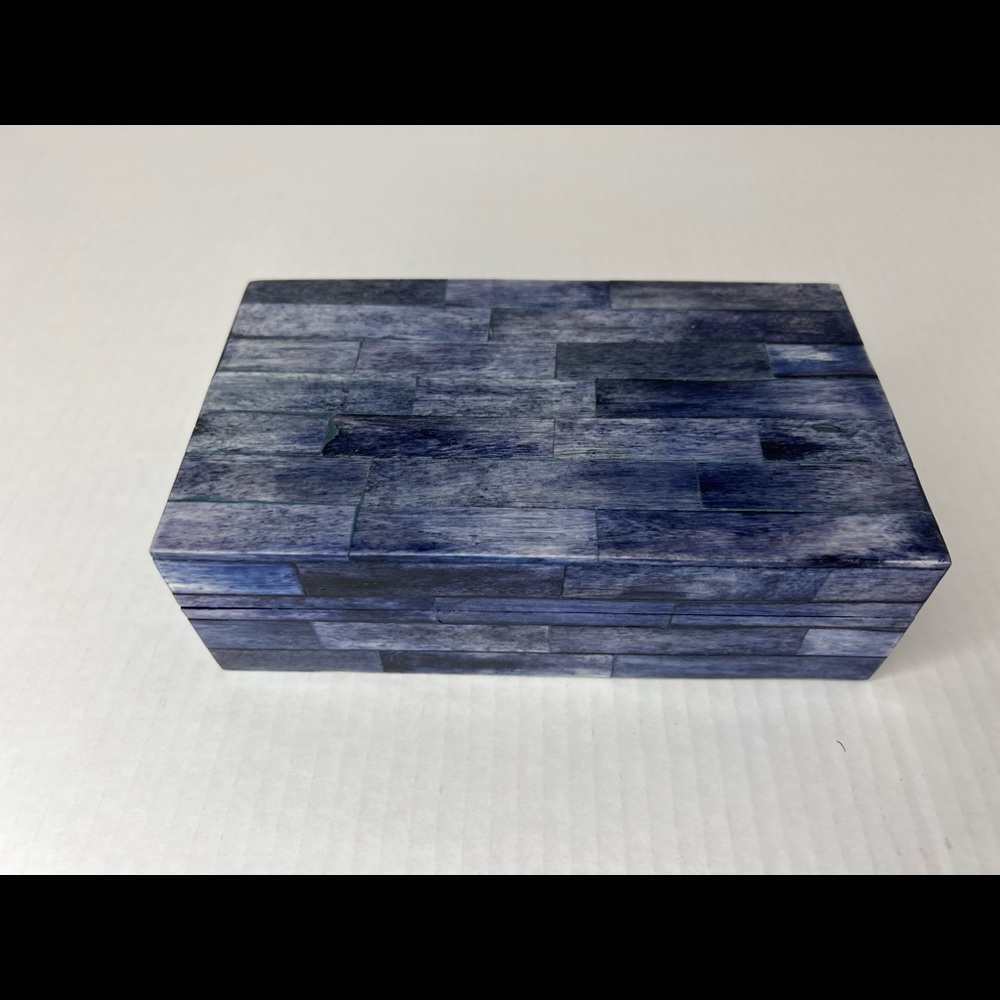 Cynthia Rowleyblue lapis inspired wood box trinket/jewelry